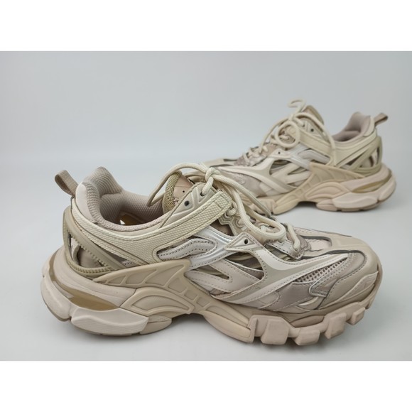 Balenciaga Women's White Beige Track Leather Mesh Sneakers Shoes Size 36 EU - Picture 3 of 8